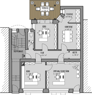 Grundriss Altenwoogstraße 13 - Wohnung 1 - EG | Alternative Büro