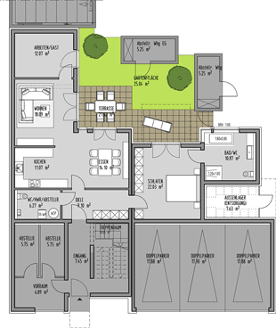Grundriss Eichenstraße 4 - Wohnung 1 - EG